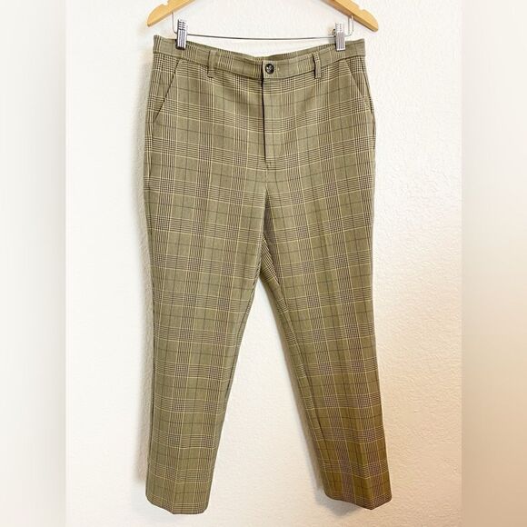 GANNI Hewitt Check Plaid Pant in tan and brown DE 38/ US 6 - Picture 3 of 10